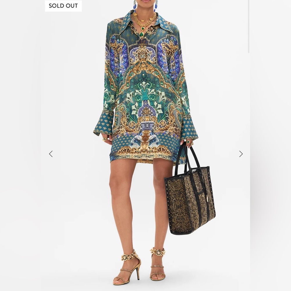 Camilla Shirt Dress in fan Dance, Sz Small, NWT!